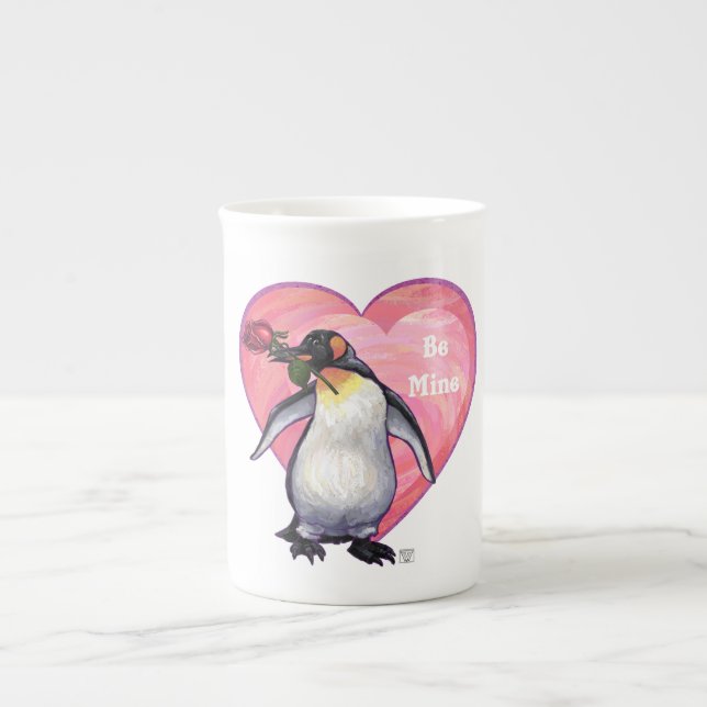 Penguin Valentine's Day Bone China Mug (Front)