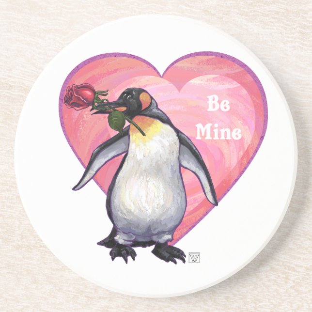 Penguin Valentine's Day Coaster (Front)