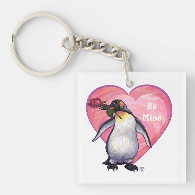 Penguin Valentine's Day Key Ring (Front)