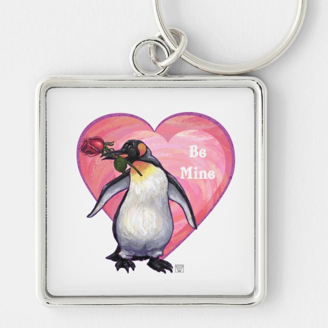Penguin Valentine's Day Key Ring (Front)