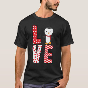 Penguin Valentines Day Love Valentine Cute Hearts T-Shirt