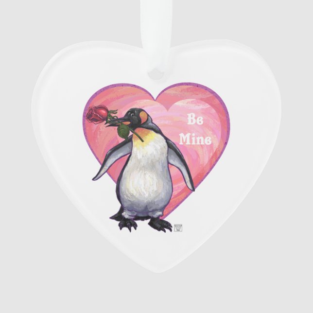 Penguin Valentine's Day Ornament (Front)