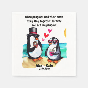 Penguin Valentines  Napkin