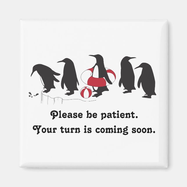 Penguin Waiting Magnet (Front)