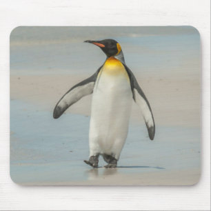 Penguin walking on the beach mouse mat