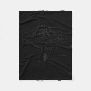 Penguin Walking Towards The Mountain But Why On Th Fleece Blanket