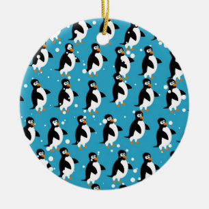 Penguin Wallpaper Ceramic Tree Decoration