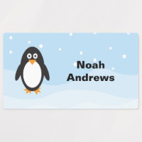 Penguin Waterproof Name Labels for School