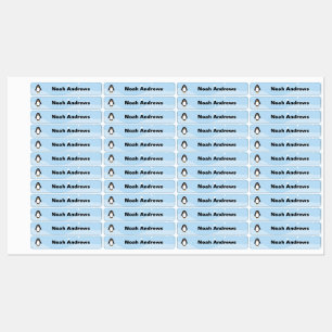 Penguin Waterproof Name Labels for School Small