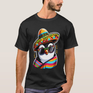 Penguin Wearing Sombrero Mexican Mariachi Cinco De T-Shirt