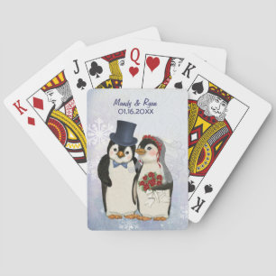 Penguin Wedding - Customise Playing Cards