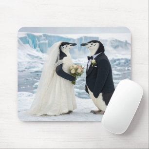Penguin Wedding on an Arctic Glacier Mouse Mat
