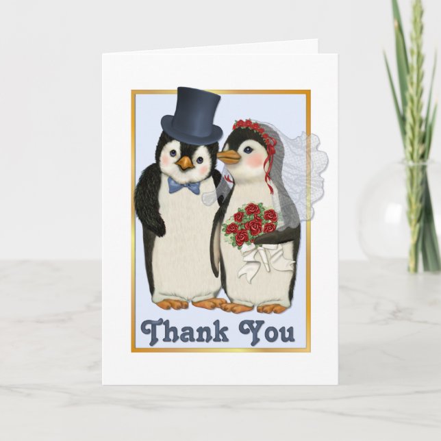 Penguin Wedding- Thank You Card (Front)