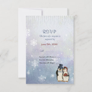 Penguin Wedding with Snowflakes - RSVP