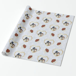 Penguin Wedding Wrapping Paper