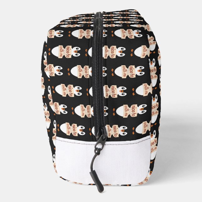 Penguin Welcome Sign: nice to meet with me Dopp Kit (Right)