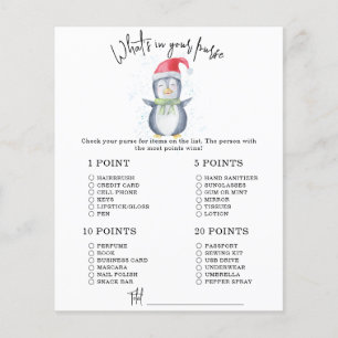 Penguin - Whats in your purse baby shower