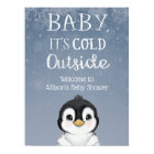 Penguin Winter Baby Shower Welcome Sign