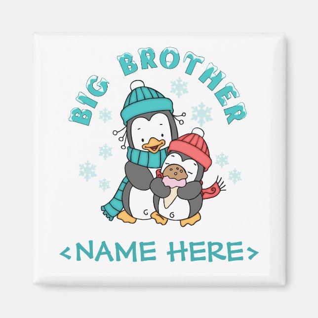 Penguin Winter Big Brother Magnet (Front)