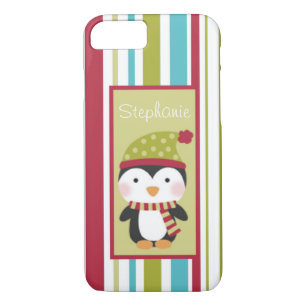 Penguin Winter Christmas Personalised Barely There iPhone 8/7 Case