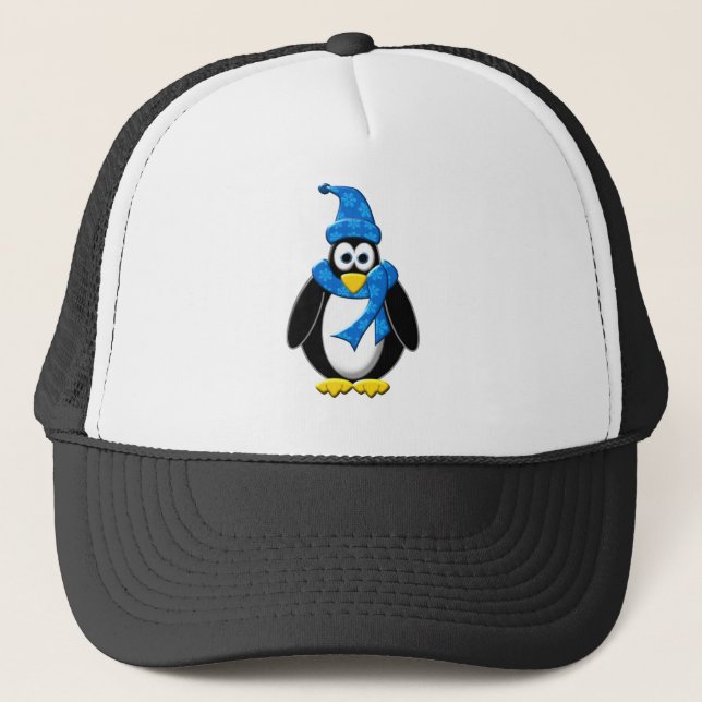 Penguin Winter Design Trucker Hat (Front)