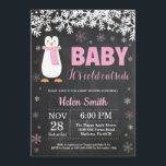 Penguin Winter Girl Baby Shower Chalkboard Invitation<br><div class="desc">Penguin Winter Girl Baby Shower Invitation. Baby its cold outside Baby Shower Invitation. White Snowflake. Baby its cold outside Baby Shower invitation. Girl Baby Shower Invitation. Winter Holiday Baby Shower Invite. Chalkboard Background. Black and White. For further customisation, please click the "Customise it" button and use our design tool to...</div>