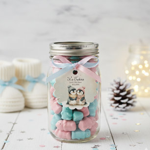 Penguin Winter Twins Baby Shower Boy Girl Favour Tags