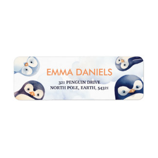 Penguin Winter Wonderland Return Address Label