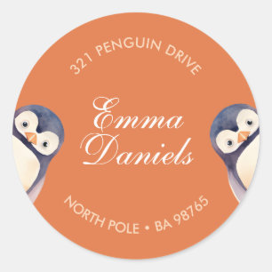 Penguin Winter Wonderland Sticker – Autumn Orange