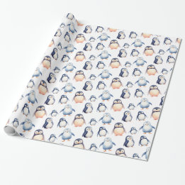 Penguin Winter Wonderland-themed Wrapping Paper