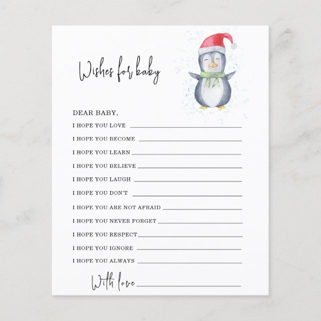 Penguin - wishes for baby (Front)