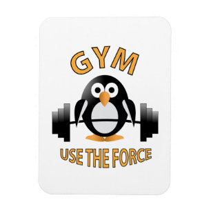 Penguin with a barbell magnet
