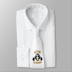 Penguin with a barbell tie