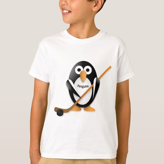 Penguin with a hockey stick T-Shirt (Front)