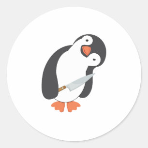 Penguin with a Knife T-Shirt Classic Round Sticker