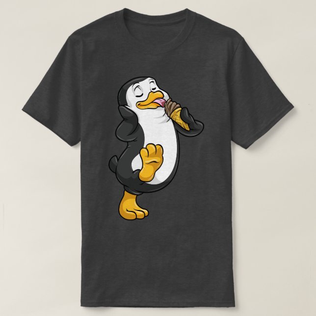 Penguin with an ice cream cone T-Shirt (Design Front)