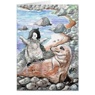 Penguin with Baby Seal