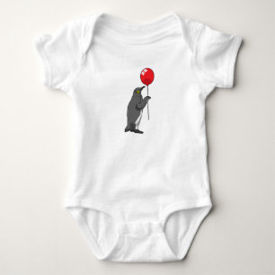 Penguin with Balloon Baby Bodysuit