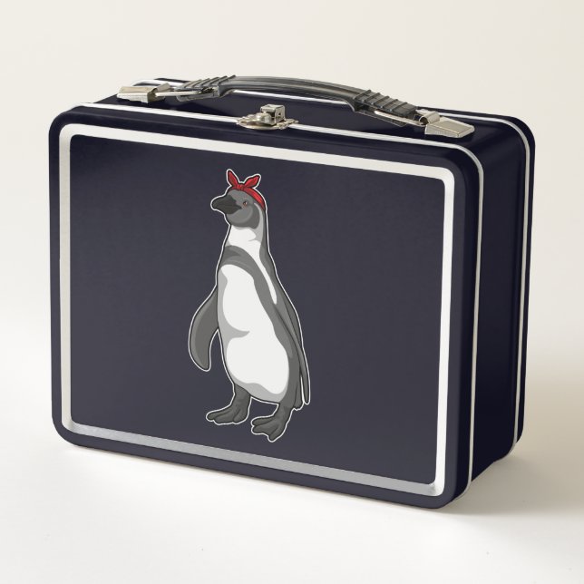 Penguin with Bandanna Metal Lunch Box (Front)