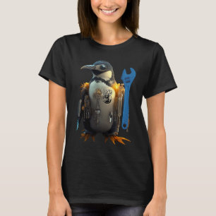 Penguin with Blue Wrench T-Shirt
