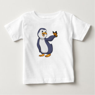 Penguin with Butterfly Baby T-Shirt