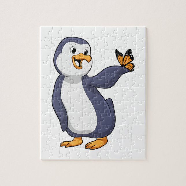 Penguin with Butterfly Jigsaw Puzzle (Vertical)