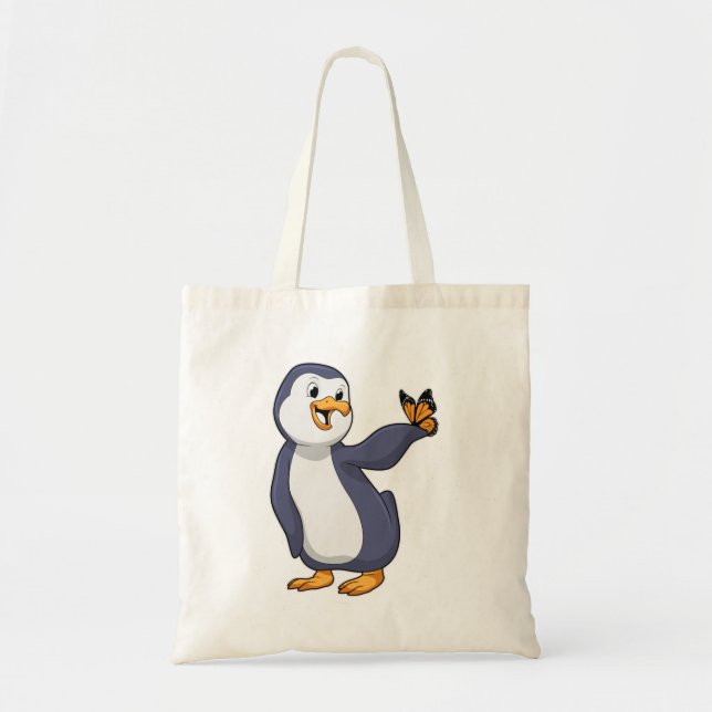 Penguin with Butterfly Tote Bag (Front)