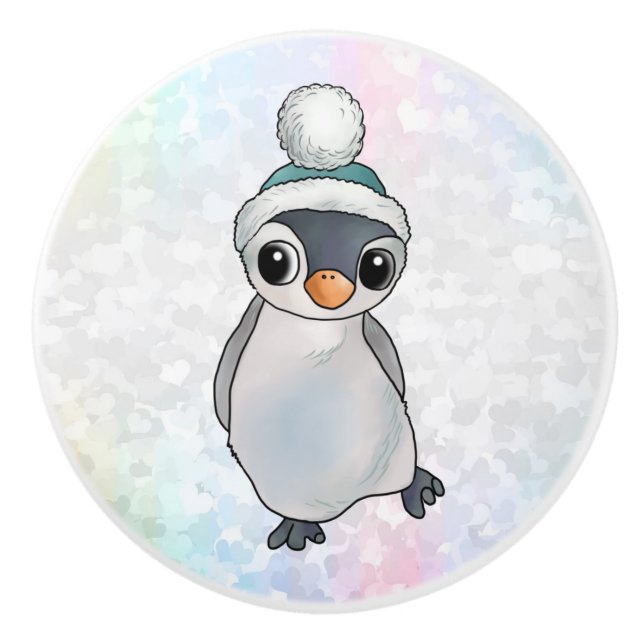 penguin with cap ceramic knob (Front)