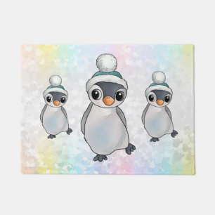 penguin with cap doormat
