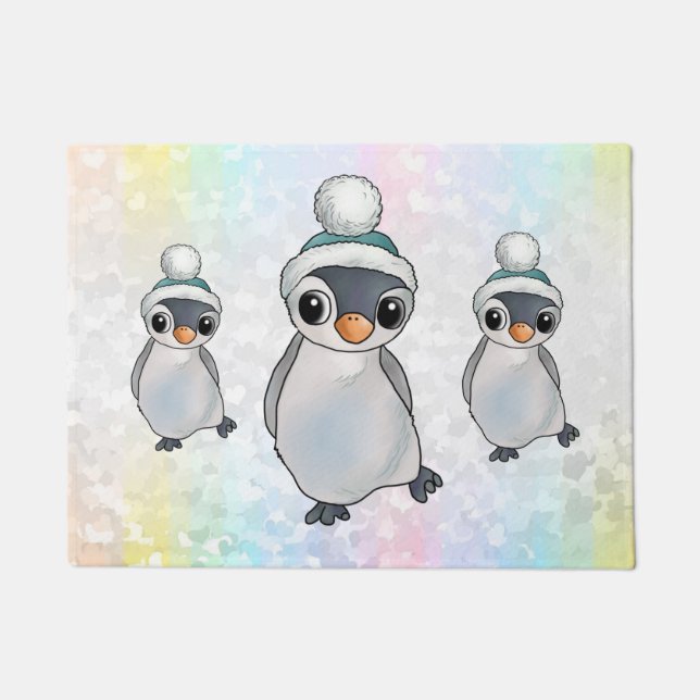 penguin with cap doormat (Front)