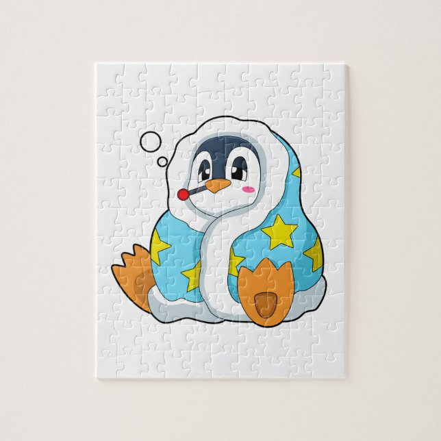 Penguin with Clinical thermometer Jigsaw Puzzle (Vertical)