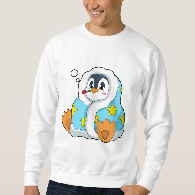 Penguin with Clinical thermometer Sweatshirt (Front)