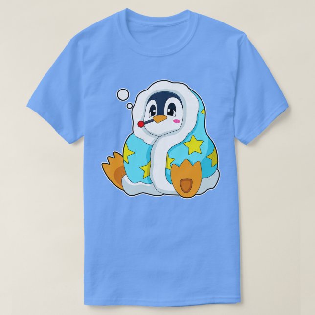 Penguin with Clinical thermometer T-Shirt (Design Front)
