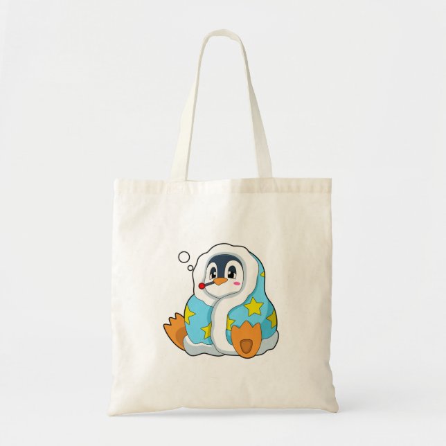 Penguin with Clinical thermometer Tote Bag (Front)